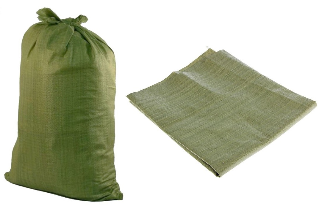 Мешок для строительного мусора тканный, зеленый, 55х95 см (1 шт)