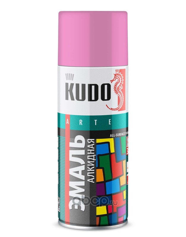 Эмаль универсальная Kudo, розовая, 520мл, арт. KU-1014