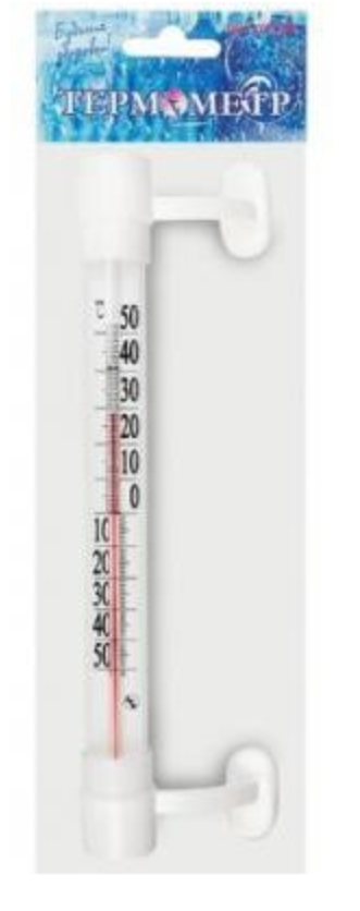 Термометр оконный на липучке стеклянный